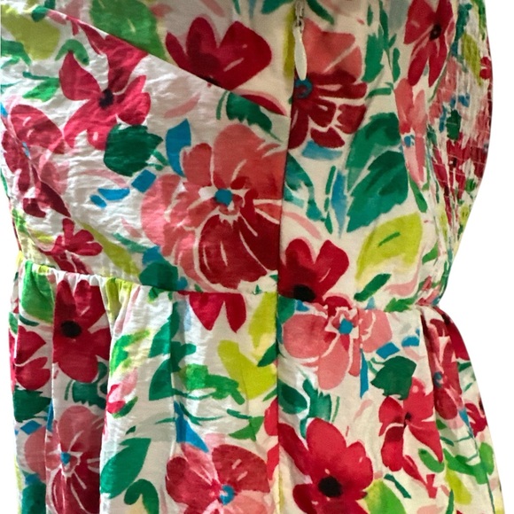 NWT Skies Are Blue Women’s Pink Red Puff Sleeve Sundress w/Elastic Back Size L - Picture 2 of 4